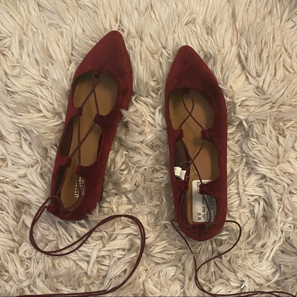 Mossimo Red Velvet Flats